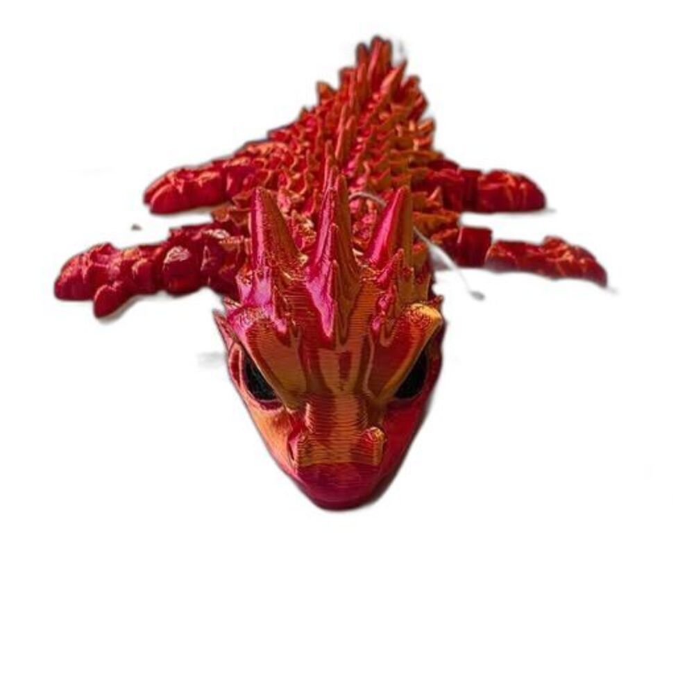 Articulated 3D Printed Dragon Toy – Flexible Multi-Jointed Crystal Dragon